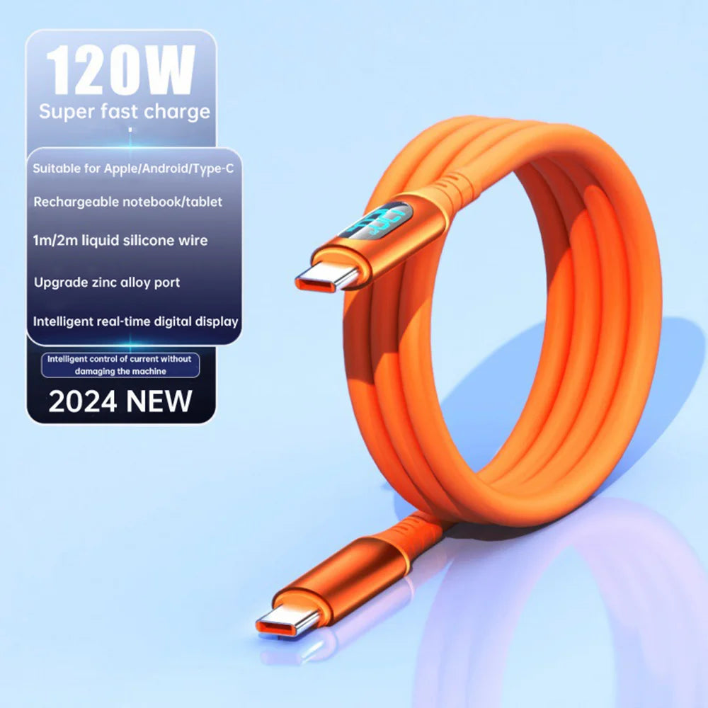 NNBILI 6A 120W USB C To Type C Cable For Samsung S24 iPhone 15 16 Pro Max Macbook Xiaomi 15 POCO PD Fast Charging Charger cable