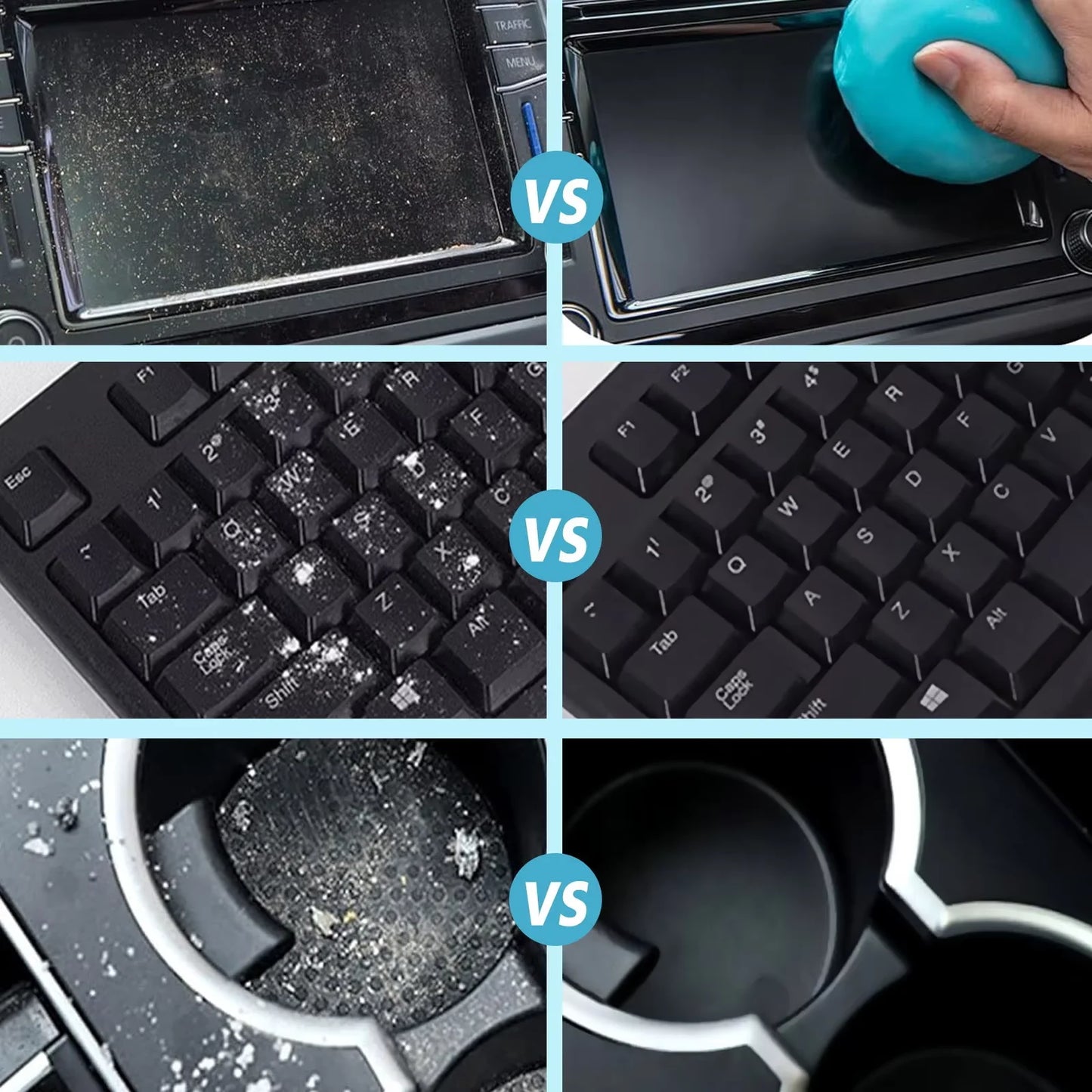 80ml Jelly Cleaning Gel for Car Air Vent & Keyboard Dust Removal, Soft High Adhesion Cleaning Mud for Auto Interior, Easy to Use