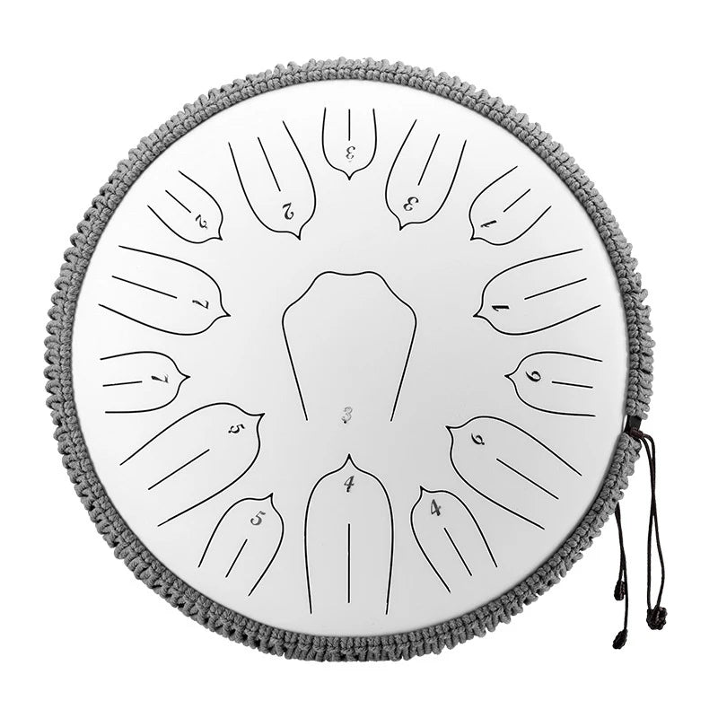 Hluru Music Drum 13 Inch 15 Notes Glucophone Steel Tongue Drum 15 Notes D Tone Ethereal Drum  Percussion Musical Instruments