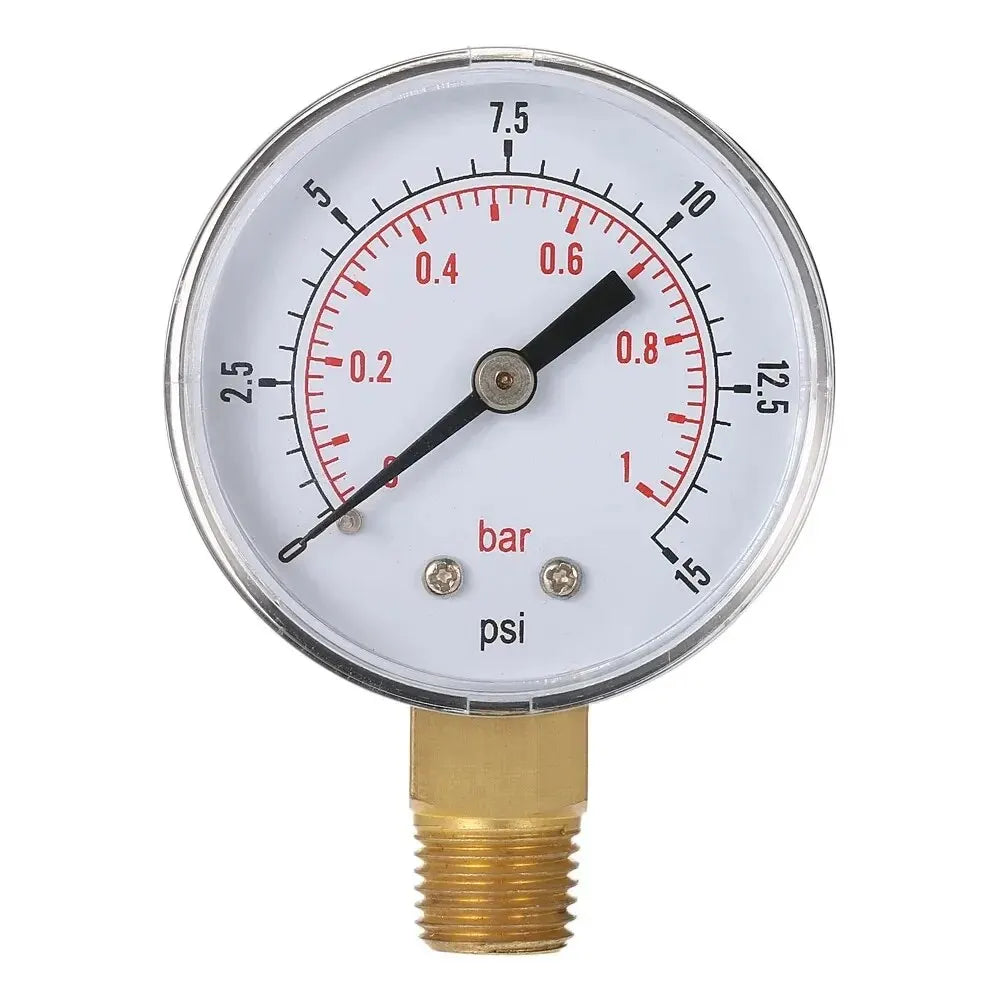 1/4" NPT Thread 50mm 0~60psi 0~4bar Pool Filter Water Pressure Dial Hydraulic Pressure Gauge Meter Manometer
