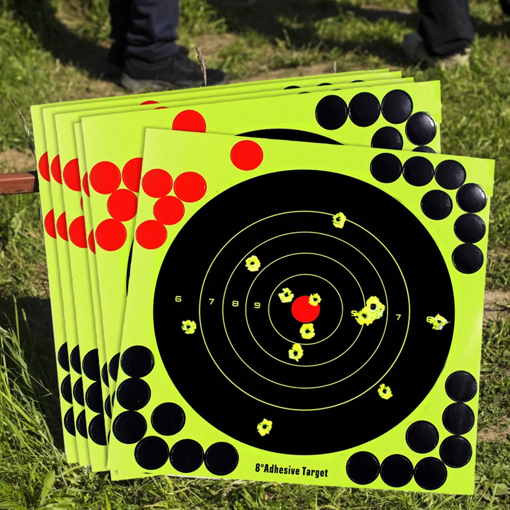 100-10PCS 8-inch Splatter Target High Visibility Adhesive Shooting Target Stickers Reactive Hunting Shooting Training Paper
