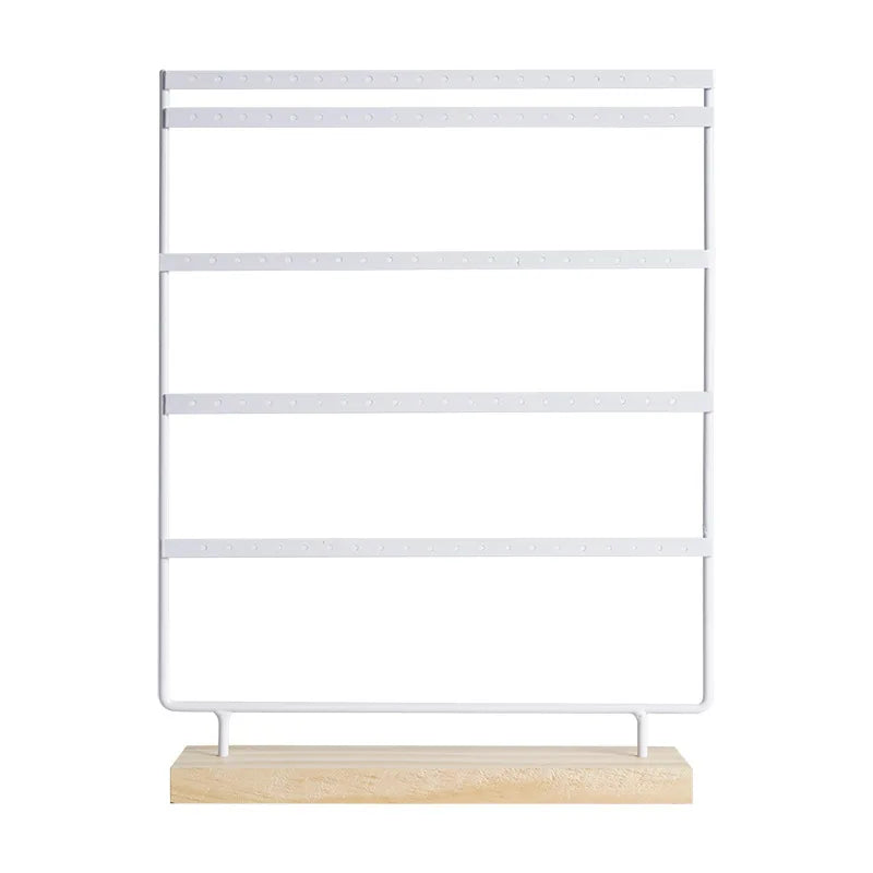 5-Tiers 100 Holes Earring Display Holder,Metal 3 Layers Jewelry Storage Organizer Wood Base Stand Tree,Ear Stud Rack Gift