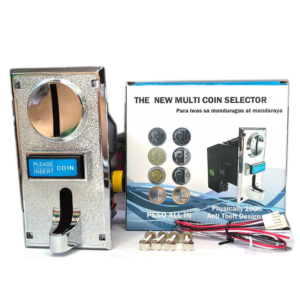 Multi Coin Acceptor Game Toknes Mechanism With 4 Pins Cable For Claw Crane Neo Geo Arcade Slto Vending Machine Pinball Parts