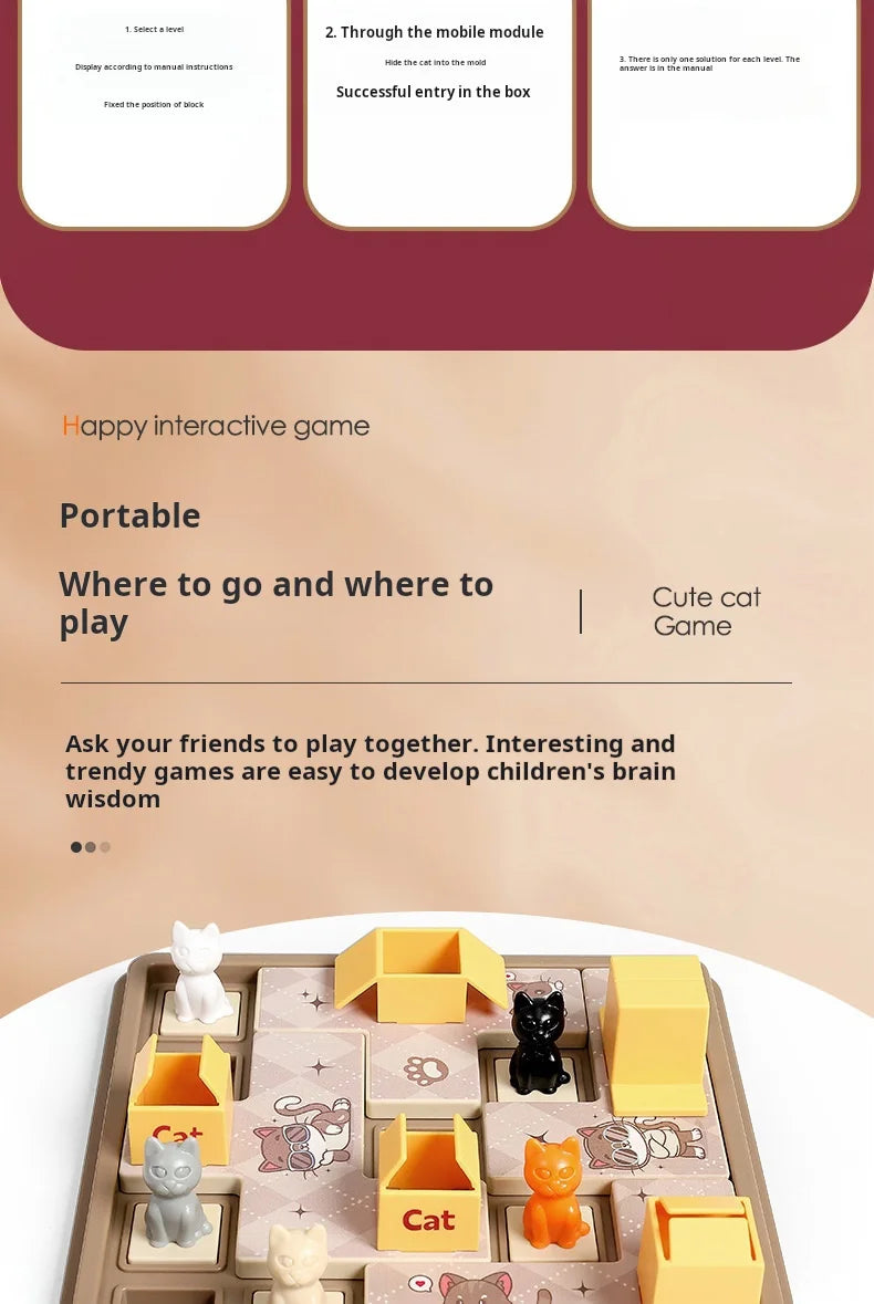 Diy Hide And Seek Cat Puzzle Clearance Clearance Board Game Cat Children Space Planning Logical Thinking Training Puzzle Toy