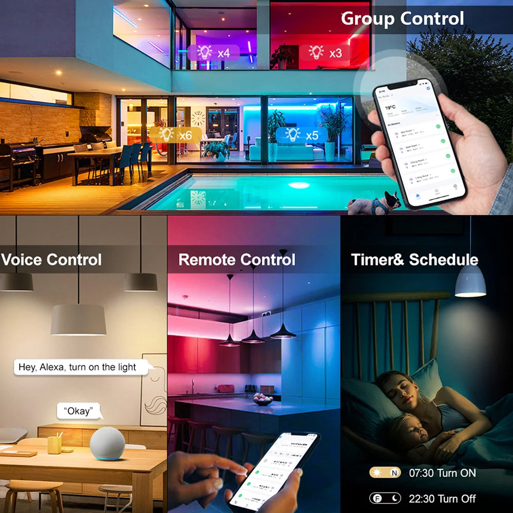 GU10 Zigbee/Wifi Led Light Bulb RGB CW WW Spotlights Led Bulbs Smart Led Lamp Work With Alexa Echo Hub Google Yandex Smartthings