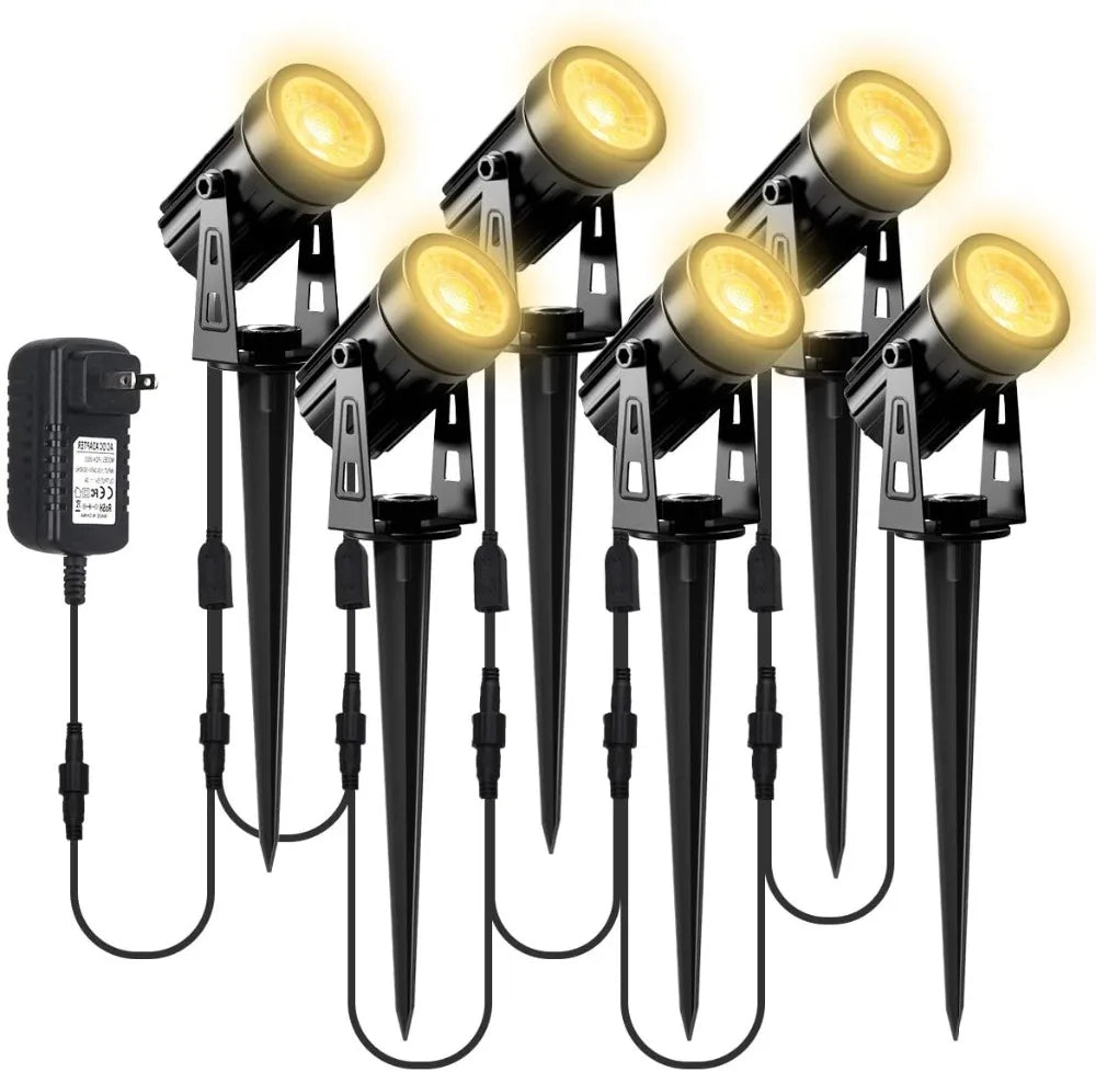 3000K Outdoor Spotlight Garden Landscape Decoration EU/US Plug Floodlight Waterproof Pathway Yard Lawn Lamp 110V 220V Lighti