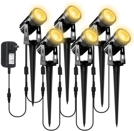 3000K Outdoor Spotlight Garden Landscape Decoration EU/US Plug Floodlight Waterproof Pathway Yard Lawn Lamp 110V 220V Lighti