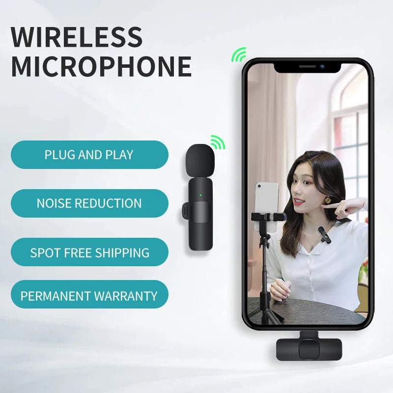 Lavalier Microphone Audio Video Recording Mini Replaceable Windproof Fleece Microphone for vlog YouTube Shooting Wireless Mic