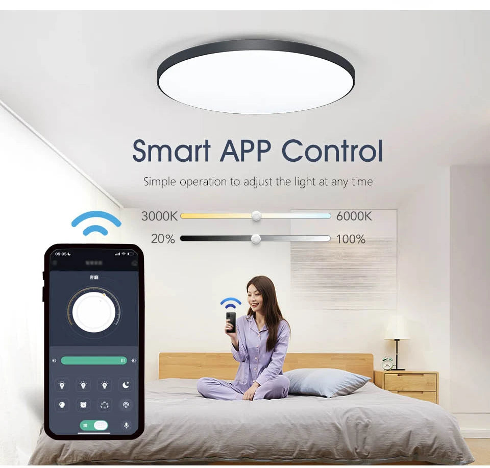 MARPOU Smart ceiling lamp led lamp for bedroom ceiling lights with Remote control Dimmable led lights for room Living room
