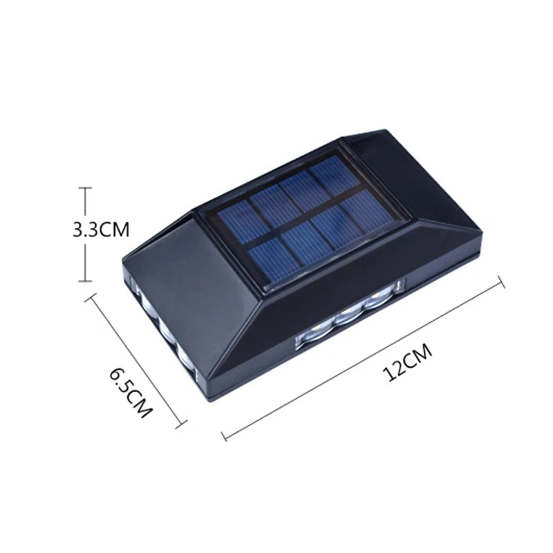 1/3pcs 12 LED Solar Wall Lamp Outdoor Waterproof Four Sides Glowing Light Staircase Villa Balcony Lighting Solar Wall Lights