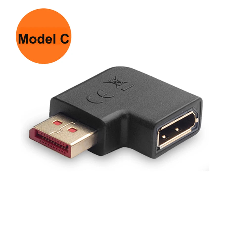 90 Degreen DisplayPort cable adapter Right Left angle Displayport adapter converter DisplayPort 1.4 adapter 4K 144Hz DP adapter