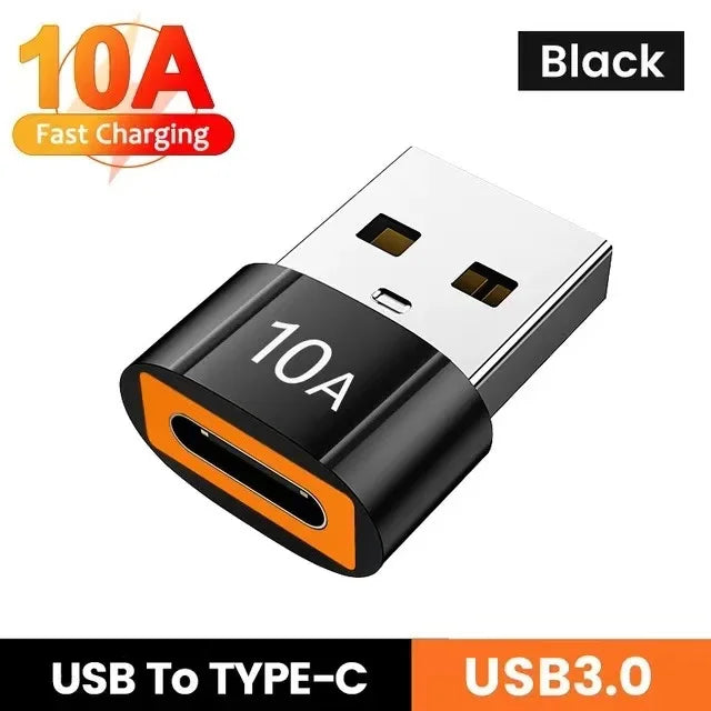 USB To Type-C Adapter 10A OTG USB 3.0 Type C Male To USB Female Converter Fast Charging Data Transfer For Macbook iphone Samsung