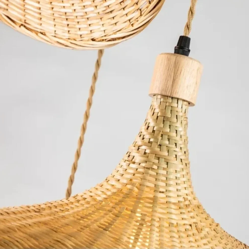 Free Collocation Home Decor Bed Light Room Decor Bamboo 1/3 Light Pendant Light Room Hotel Light Hanging Light Hotel Decor Light