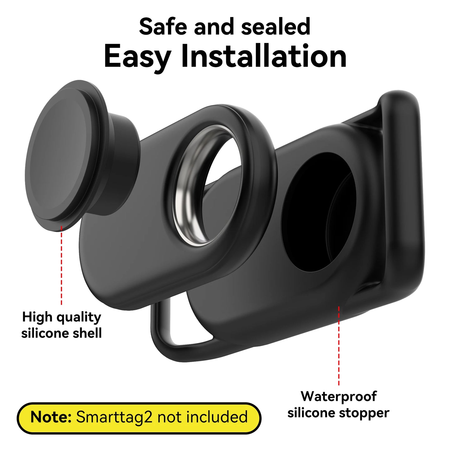 for Samsung Galaxy SmartTag2 Dog Collar Holder, 2 Pack Waterproof Silicone Case for Galaxy Smart Tag 2 Pet Dog Cat Collars