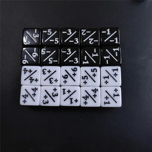 10pcs/set 1.6cm Dice +1/+1&-1/-1 Operation Black And White Teaching Addition And Subtraction Color Son Mathematical Dice