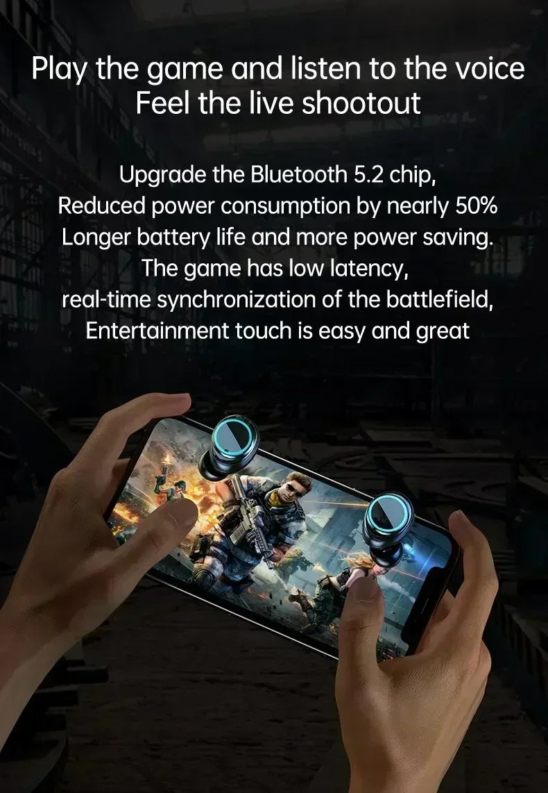 TWS Wireless Headphones Earphones Bluetooth Touch Control Noise Reduction Stereo Waterproof Earbuds Headsets