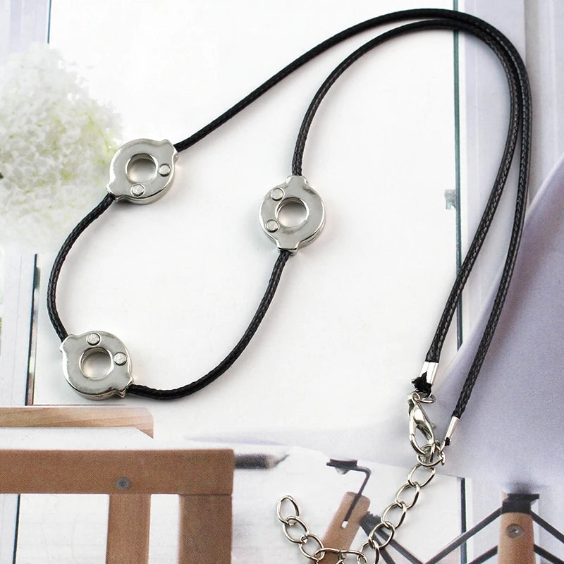 Anime Uchiha Itachi Necklace Titanium Steel Cosplay 3 Loops Necklace Women Choker Kolye Gift Ethnic Men Jewelry