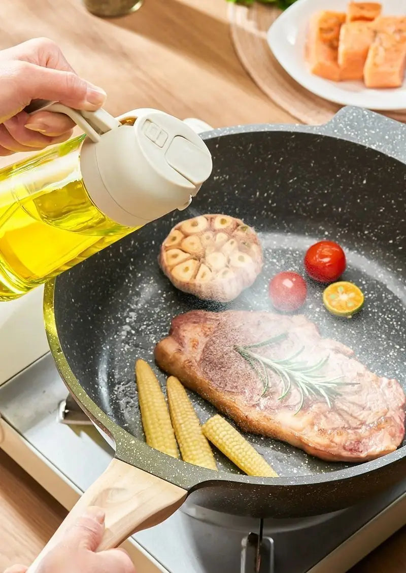 2in1 Kitchen Spray Oil Dispenser Oil Sprayer Polisher or Oil Brush for Air Fryer Salad Grilling Roasting Cooking Kitchen Acceeso