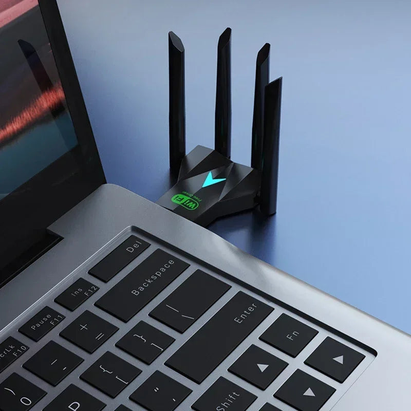 Original 4 Antennas 1200Mbps WiFi USB 3.0 Adapter 2.4G/5GHZ Dual Band WiFi Dongle Wireless Network Card 802.11AX For Win 10/11