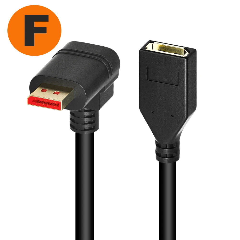 90 Degreen DisplayPort cable adapter Right Left angle Displayport adapter converter DisplayPort 1.4 adapter 4K 144Hz DP adapter
