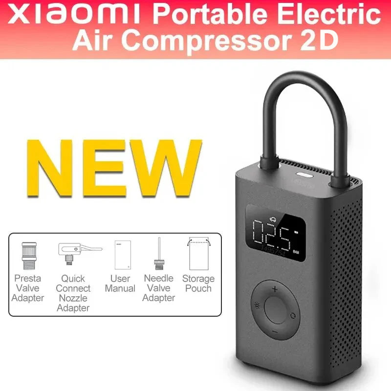 2025 New Xiaomi Mijia Inflatable treasur Air Compressor 2D 2000mAh Portable Inflator Air Pump 2D For Bicycle Car Motorcycle Ball
