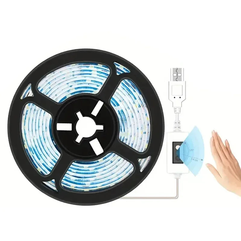 USB LED Light Strip Hand Scan Sensor Light 60LEDs/m DC5V Waterproof BackLight Flexible Lights Strip for Stairs Cabinets Bedroom