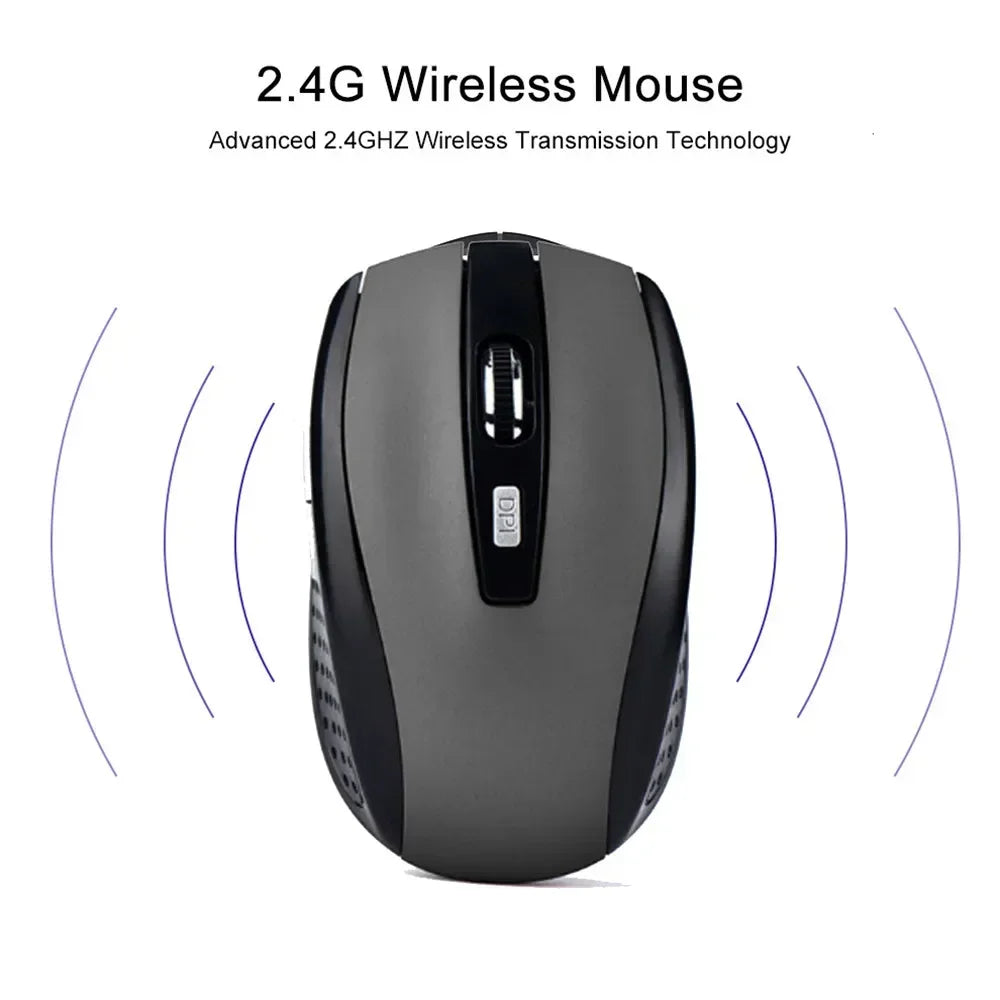 Portable 2.4G Wireless Mouse Ergonomics Mouse Mobile Optical Office Mouse for Notebook Laptop MacBook Adjustable 1600DPI Levels