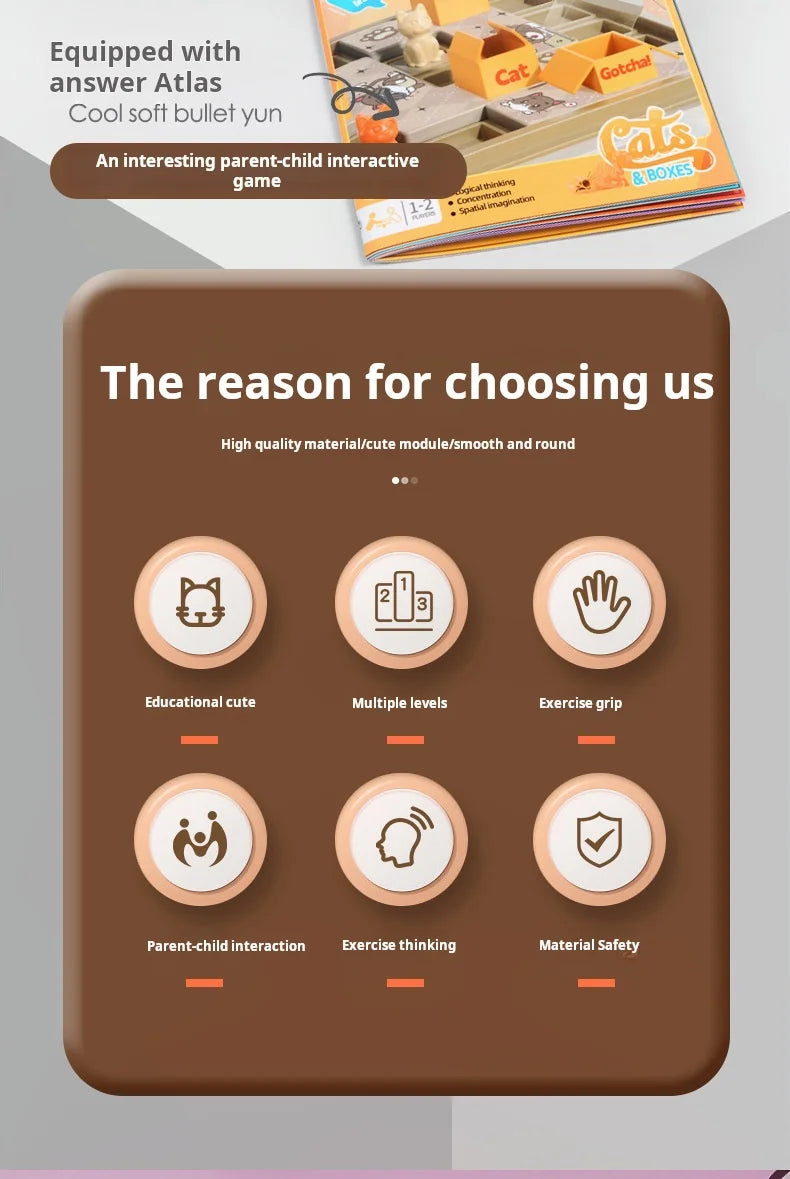 Diy Hide And Seek Cat Puzzle Clearance Clearance Board Game Cat Children Space Planning Logical Thinking Training Puzzle Toy