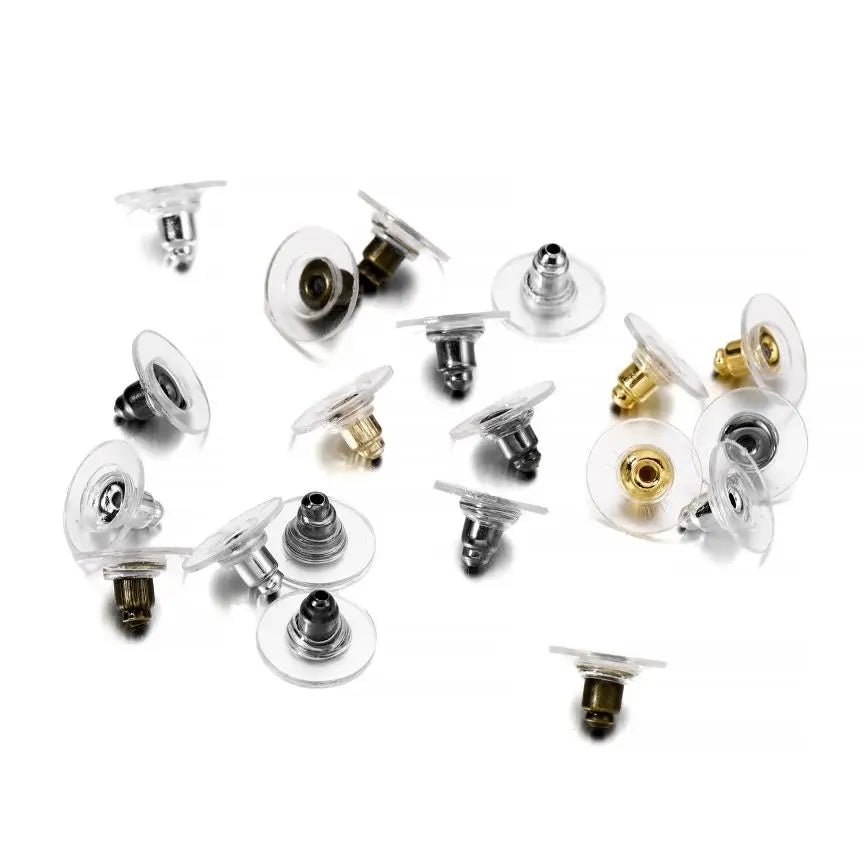 100Pcs Rubber Earring Backs Post Nuts Silicon Steel Earnuts Stud Earring Back for DIY Jewelry Making Accessories