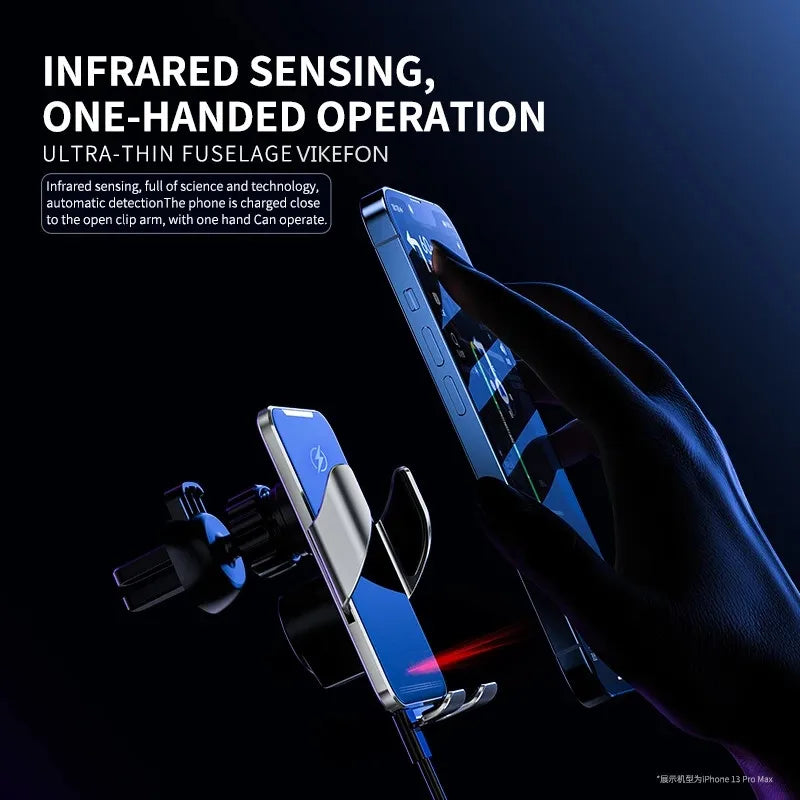 Car Wireless Charger Magnetic Auto Car Mount Phone Holder For iPhone 14 13 12 Samsung Infrared Induction 15W Fast Charging