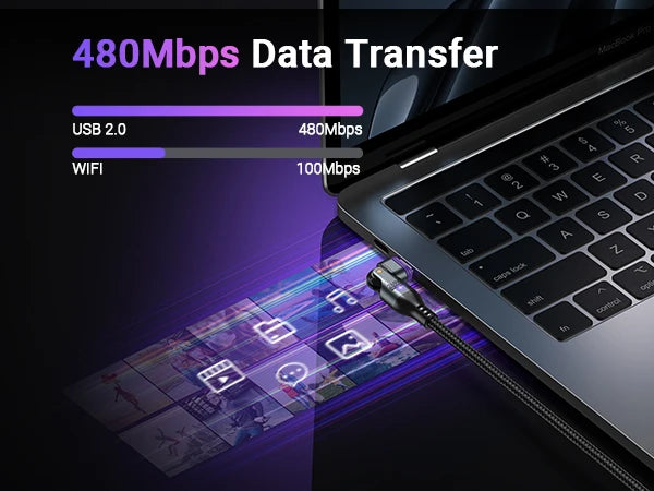 AUFU 16pin 180 Rotate Magnetic Cable 240W Fast Charging Micro USB Type C Cable For iPhone Xiaomi Samsung Magnet USB Phone Cable