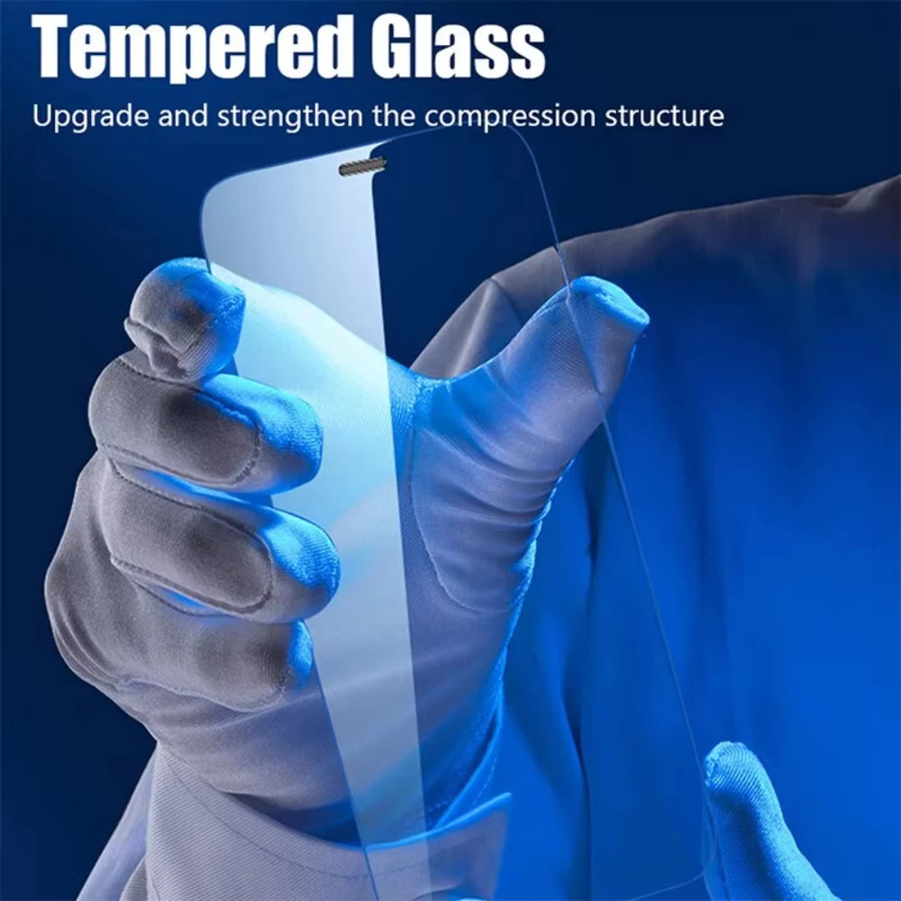 4PCS Tempered Glass Screen Protector For iPhone 13 16 15 12 11 Pro Max 14 15 16 Plus For 16e 12 13 Mini Toughened Glass