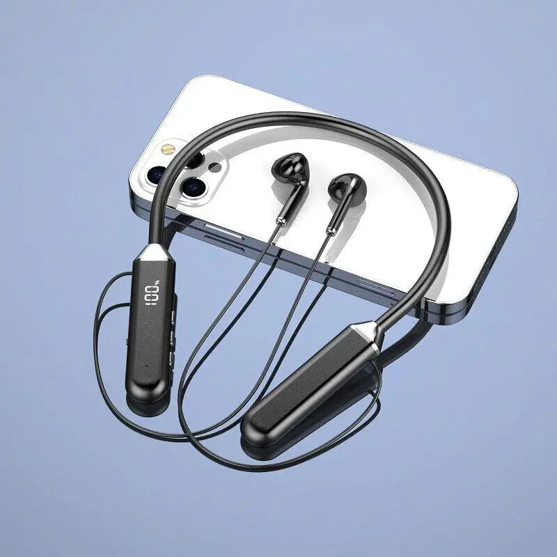 New Sport Neckband Earphone Wireless Headphone audífonos bluetooth inalámbrico Gaming LED Display ear buds for xiaomi huawei