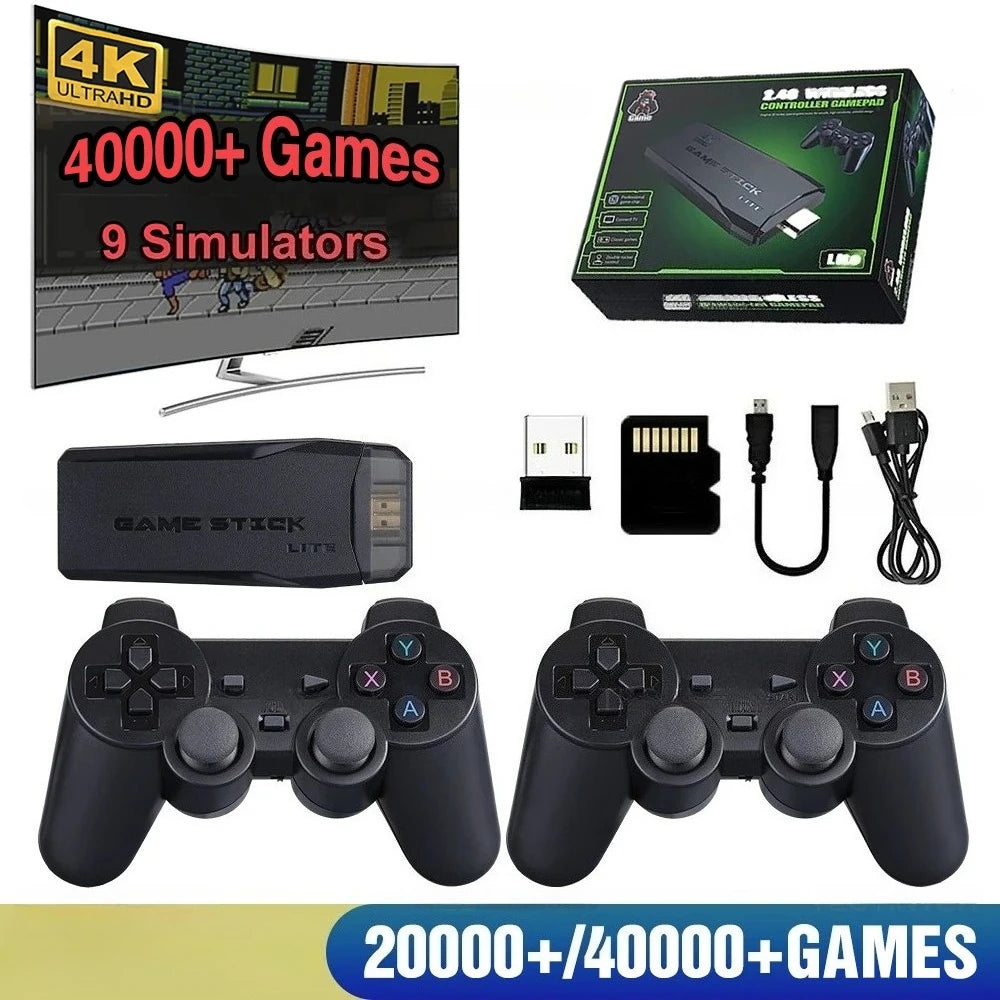 M8 4K Retro Game Console - 64GB Handheld TV Stick with 20,000+ Preloaded Games & Wireless Controller