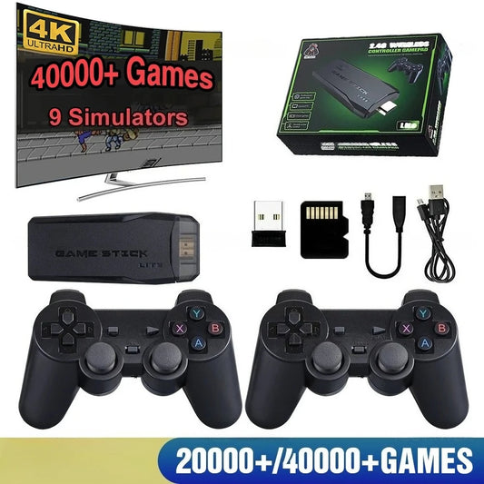 M8 4K Retro Game Console - 64GB Handheld TV Stick with 20,000+ Preloaded Games & Wireless Controller