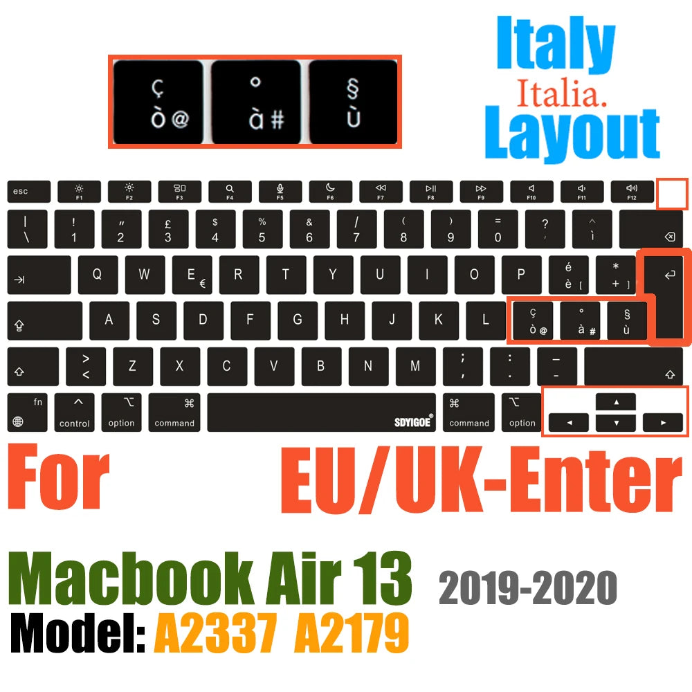 Keyboard Cover For MacBook Air 13 inch 2022 2021 2020 Release A2337 M1 A2179 with Touch ID Waterproof Protective Silicone Skin