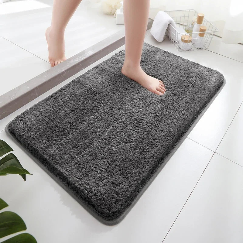 2PCS Soft Comfortable Thick Plush Floor Mat,Bathroom Floor Rug,Bedroom Carpet,Living Room Mat,Water Absorption Anti-Slip