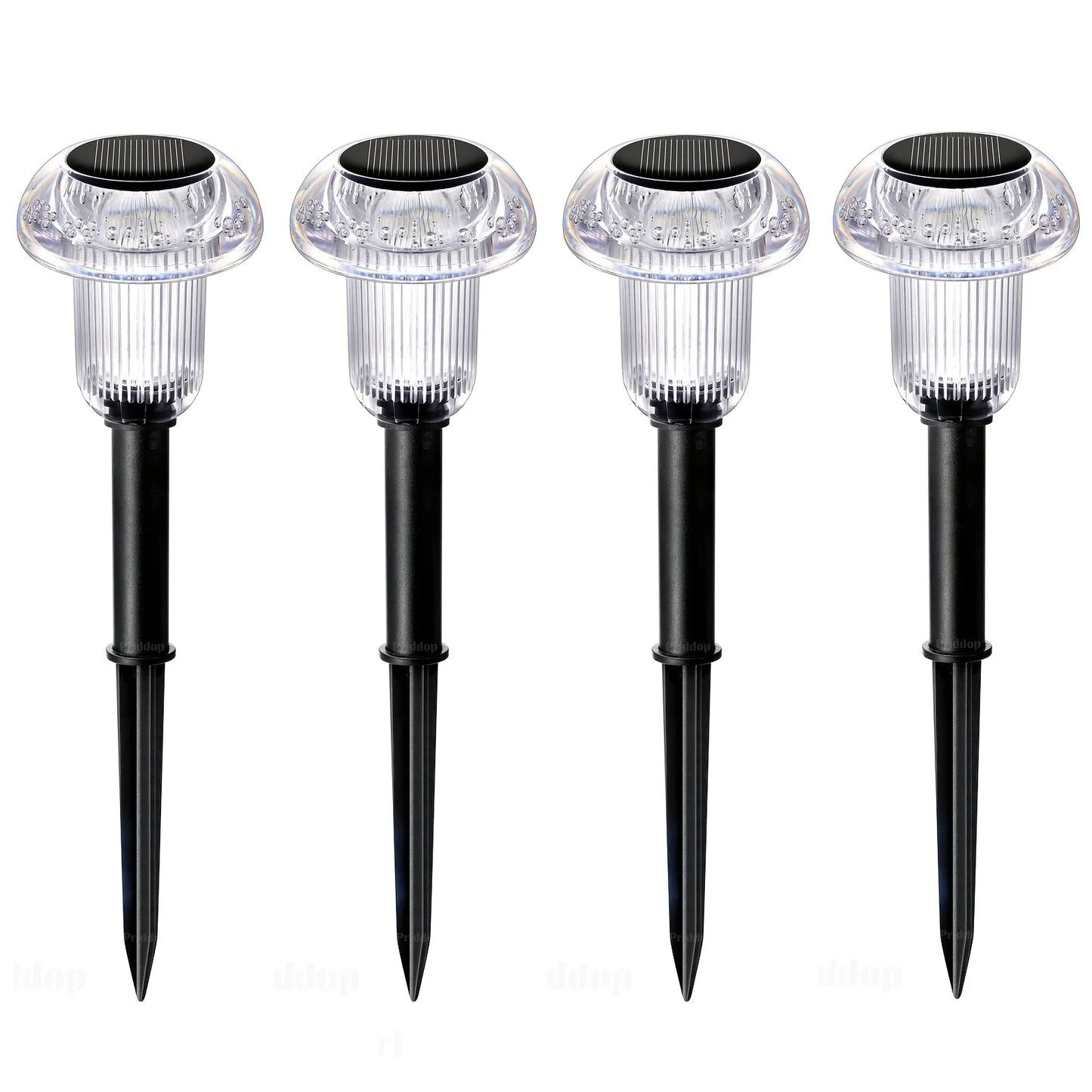 4Pcs Solar Pathway Lights Outdoor Vibrant LED Mushroom Garden Stake Lighting for Walkways Lawns Driveways Landscapes Decorative