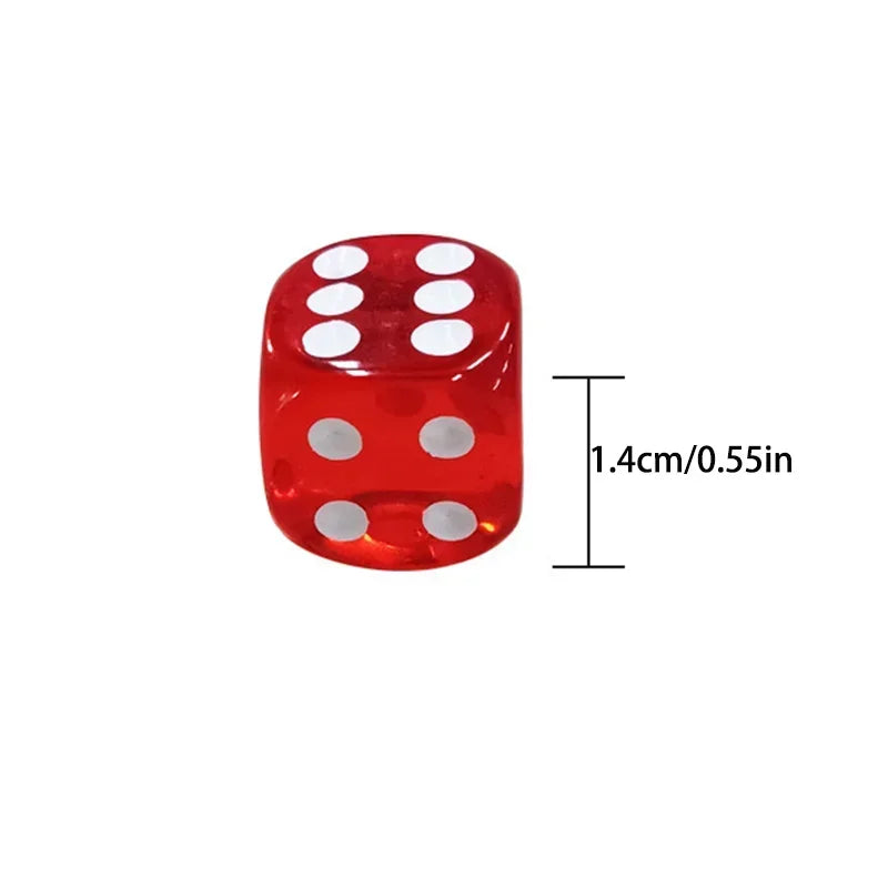 50PCS 14mm Colorful Transparent Dice Set - Rounded Edge Board Game Dice for Tabletop RPG, D&D, Casino, Party Games