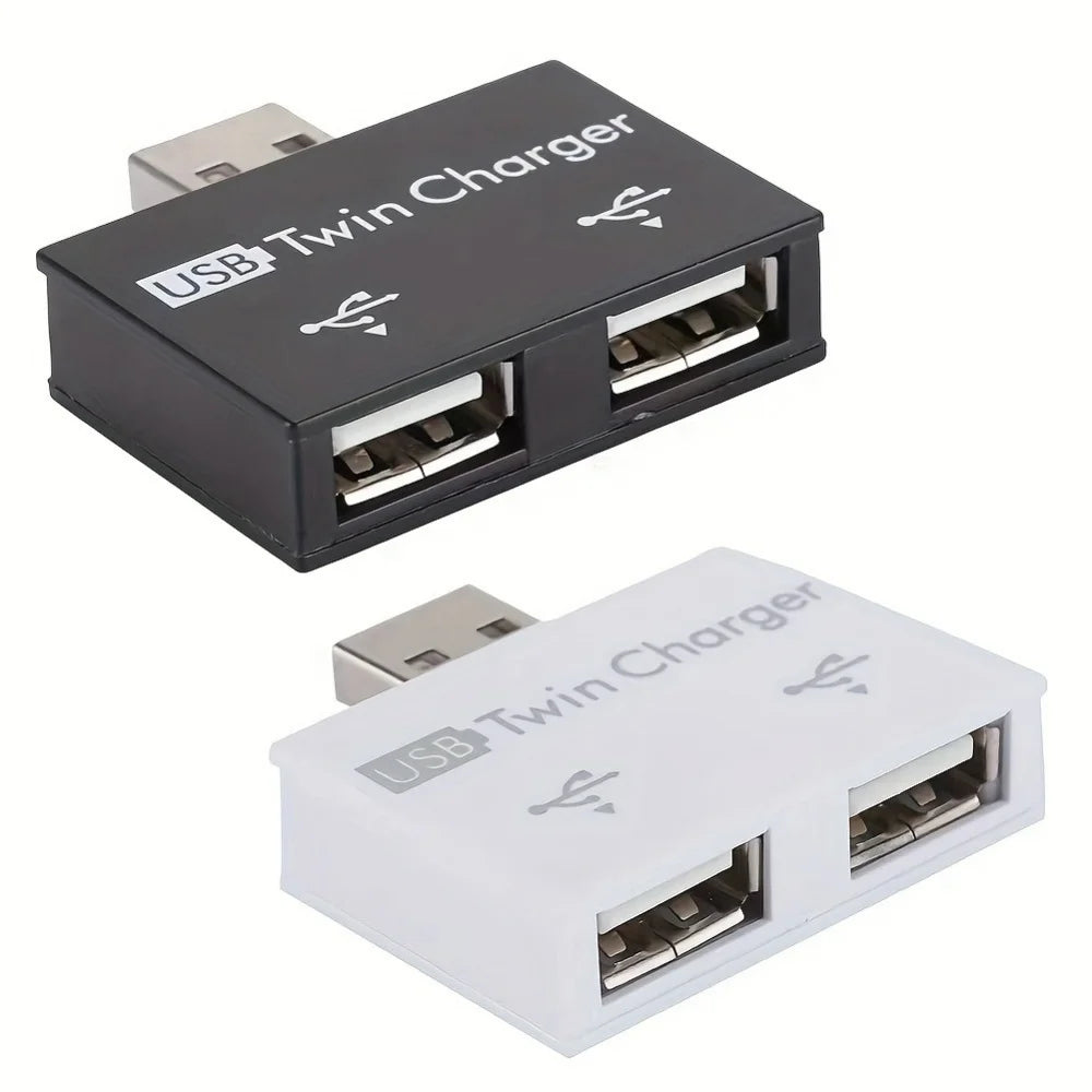 USB To 2 Ports Charger Hub Adapter 1 Male To 2 Ports Female USB2.0 Splitter USB Hub Adapter Converter For Mobile Phones Laptop