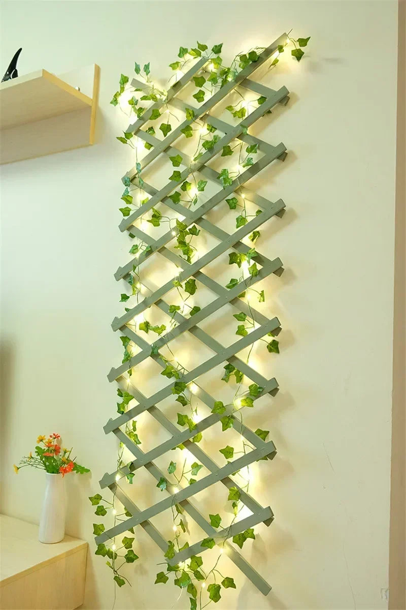 Flower Green Leaf String Lights Artificial Vine Fairy Lights Battery Powered Christmas Tree Garland Light for Weeding Home Decor
