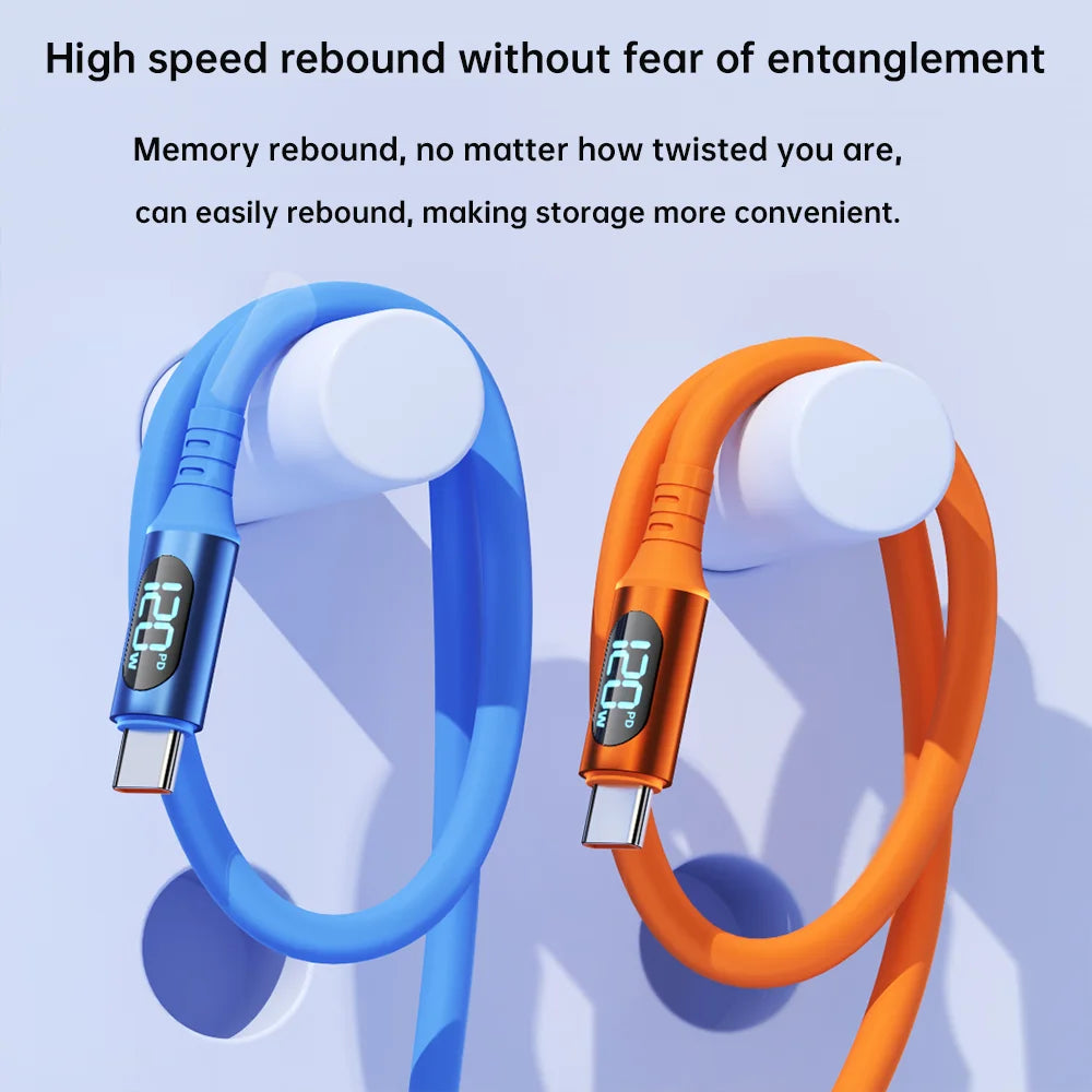 NNBILI 6A 120W USB C To Type C Cable For Samsung S24 iPhone 15 16 Pro Max Macbook Xiaomi 15 POCO PD Fast Charging Charger cable