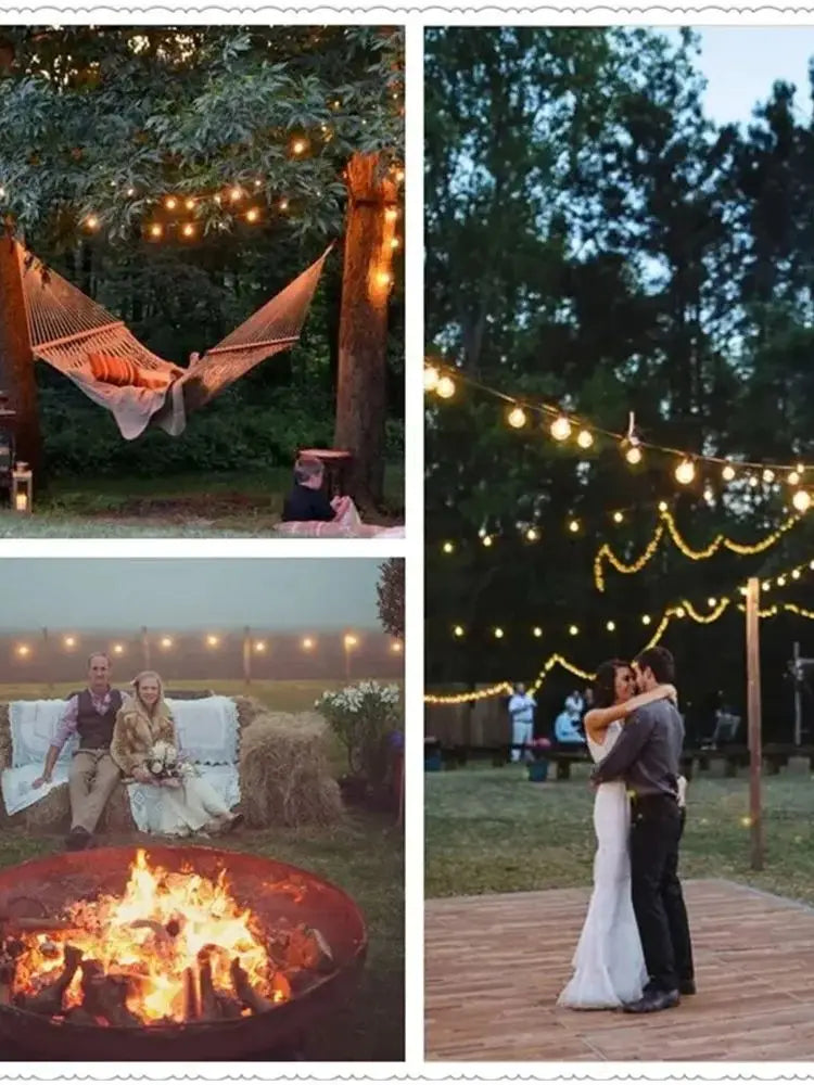 23M Patio String Light Bulbs G50 Milky Outdoor Camp Waterproof IP44 Lamp Christmas Garland Bulbs Garden Wedding Party LED Lights