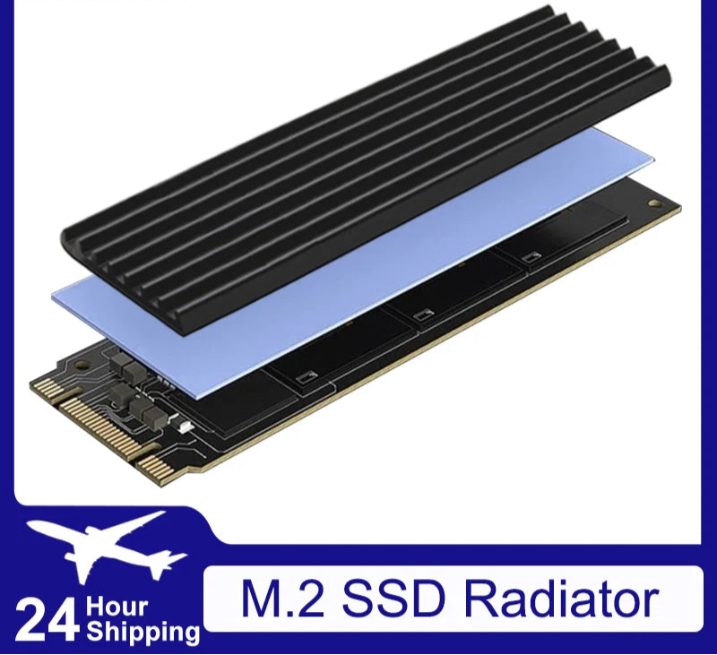 GPUHLOD M.2 SSD Heatsink M2 2280 Solid State Hard Disk Aluminum Radiator with Thermal Silicone Pad PS5 Desktop PC NGFF NVME