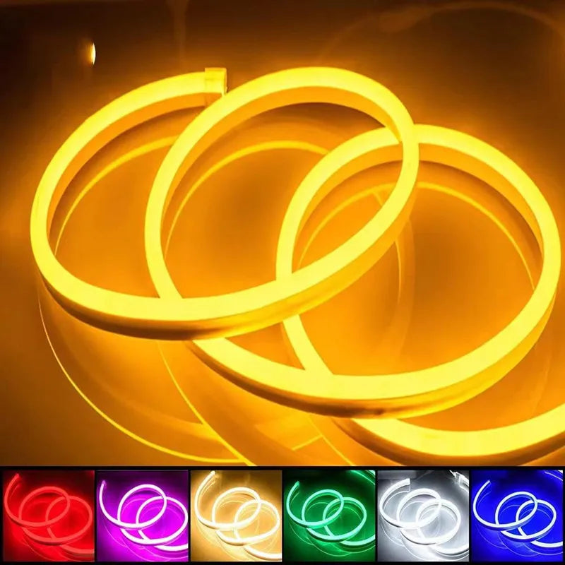 12V Led Neon Strip Lights Flex Tape Ribbon Lamp Rope Waterproof Silicone Tube Bar 1cm 1led Cut DIY Ad Sign Board Billboard