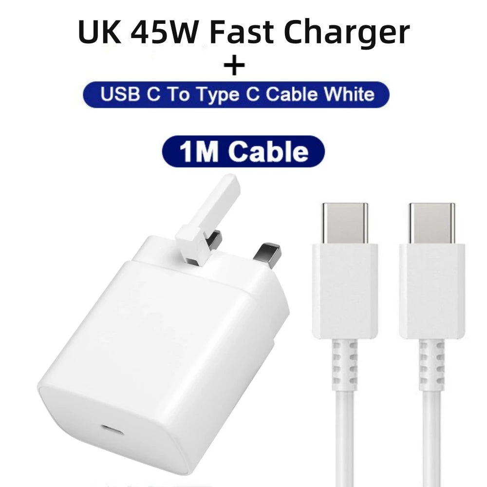 45W PD Charger Fast Charging for Samsung Galaxy S22 S23 Ultra Note 10+ 5G USB C Mobile Phone Type C Wall Quick Charging Adapter
