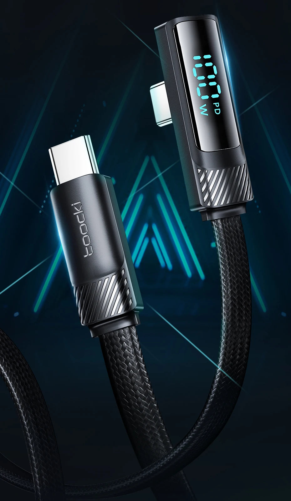 Toocki PD 100W 90 Degree USB Type C Cable to USB C Fast Cahrging for Macbook Xiaomi Huawei OPPO Samsung Huawei Display Cable
