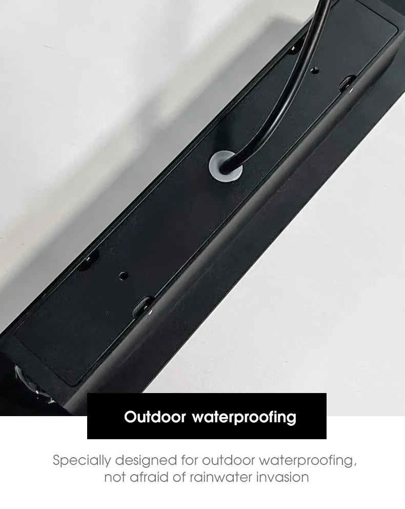 Outdoor Waterproof Wall Lamps Strip Aluminum Wall Lights 18W LED Black Wall Lamp Bedroom Exterior Outdoor Lighting Fixtures