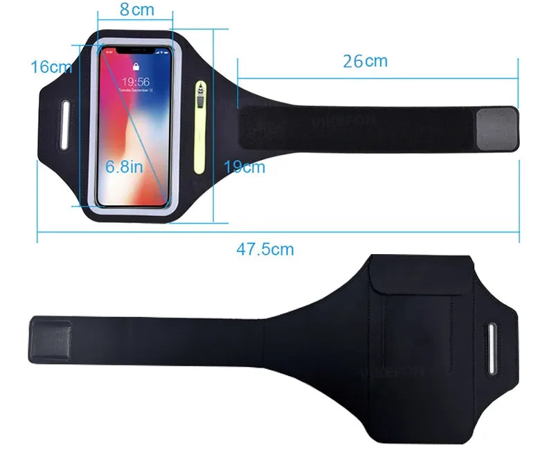 Fitness Arm Bag Zipper Head Mobile Phone Earphone Storage Bag for iPhone 16 15 14 13 Samsung Xiaomi AirPods Running Accessories