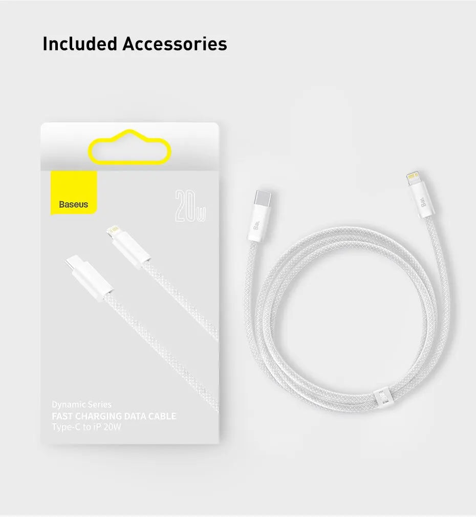 Baseus USB C Cable For IPhone 14 13 12 11 Pro Max XS 20W Fast Charging Cable Type C To Lighting Date Wire For iPad Macbook